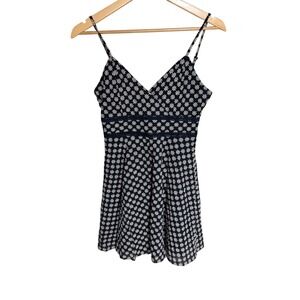 Trixxi Francesca's Navy Blue White Floral Print Mini‎ Dress - Size S NWT